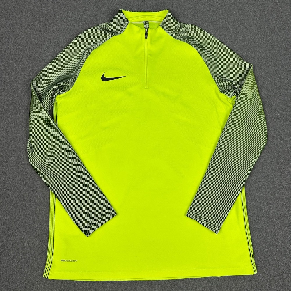 Nike Aeroswift Strike Drill Top Mens L Volt Neon 1/4 Zip Soccer Training Shirt